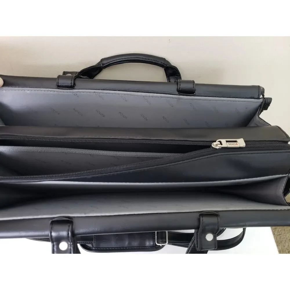 Solo Genuine Leather Messenger Shoulder Briefcase Men's Laptop Travel